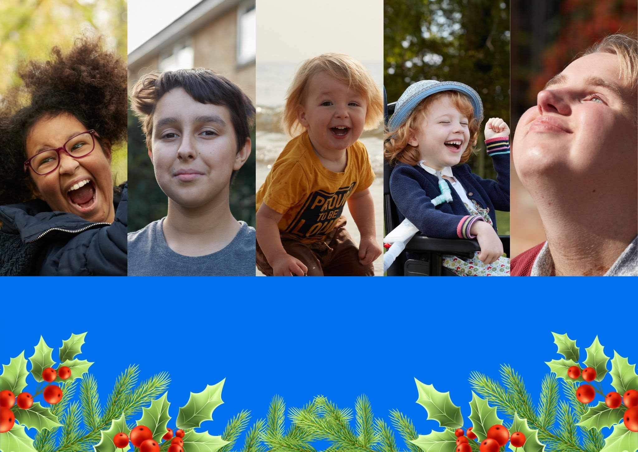 A series of photos of children smiling and laughing.